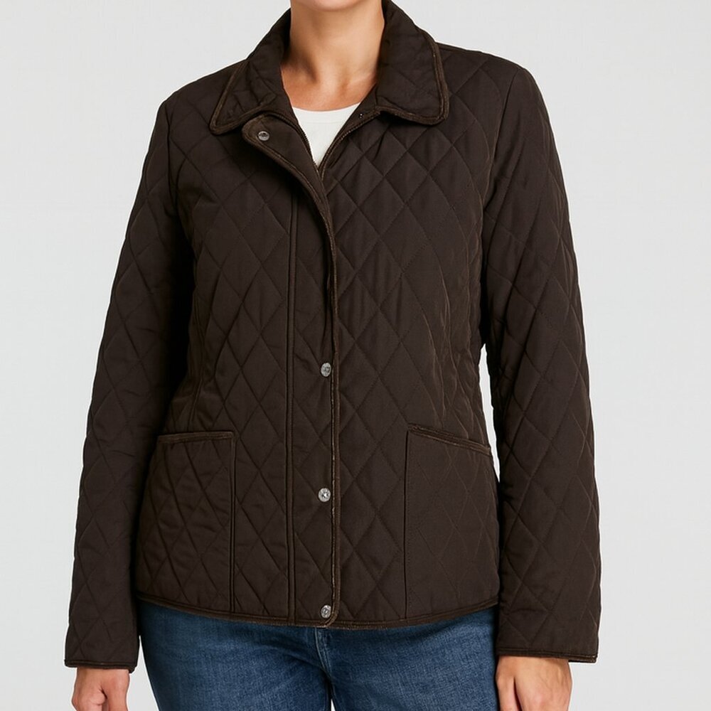 Croft & Barrow Chocolate Brown Quilted Chore Barn Jacket Large‎ Outerwear Layer